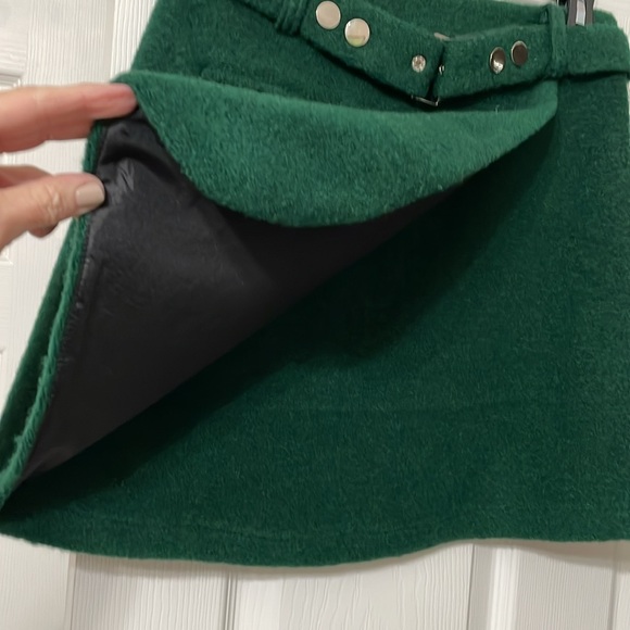 Gianni Bini dark green wool wrap skirt - Picture 2 of 6